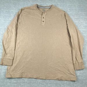 Outdoor Life Mens Beige Long Sleeve 3 Button Wilderness Sueded Henley‎ Size XL